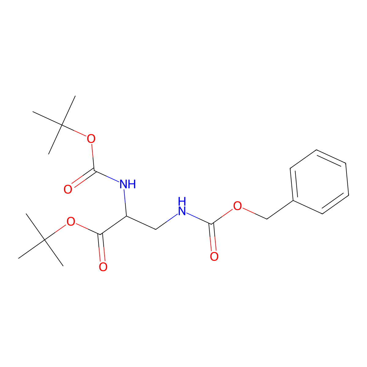 tert-butyl (S)-3-(((benzyloxy)carbonyl)amino)-2-((tert-butoxycarbonyl)amino)propanoate molecular structure, CAS 77225-89-9