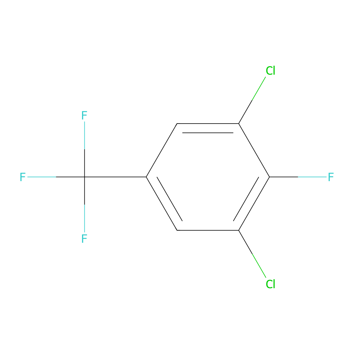 Benzene, 1,3-dichloro-2-fluoro-5-(trifluoromethyl)- molecular structure, CAS 77227-81-7