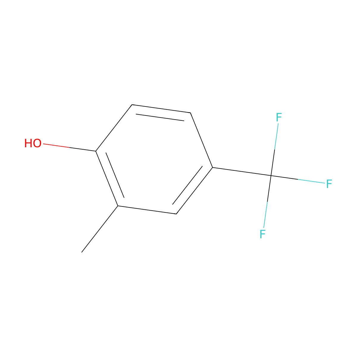 2-Methyl-4-(trifluoromethyl)phenol molecular structure, CAS 77227-90-8