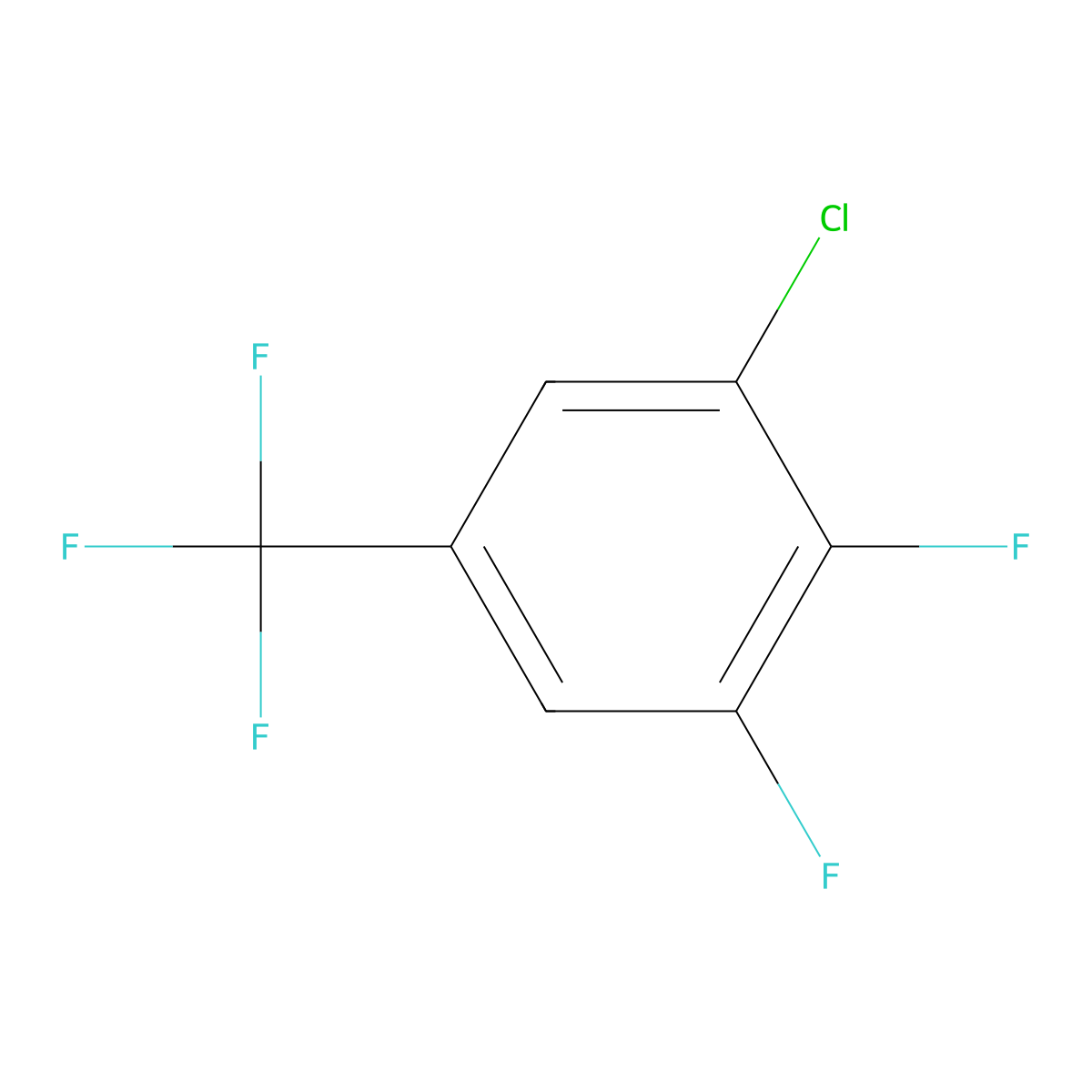 Benzene, 1-chloro-2,3-difluoro-5-(trifluoromethyl)- molecular structure, CAS 77227-99-7