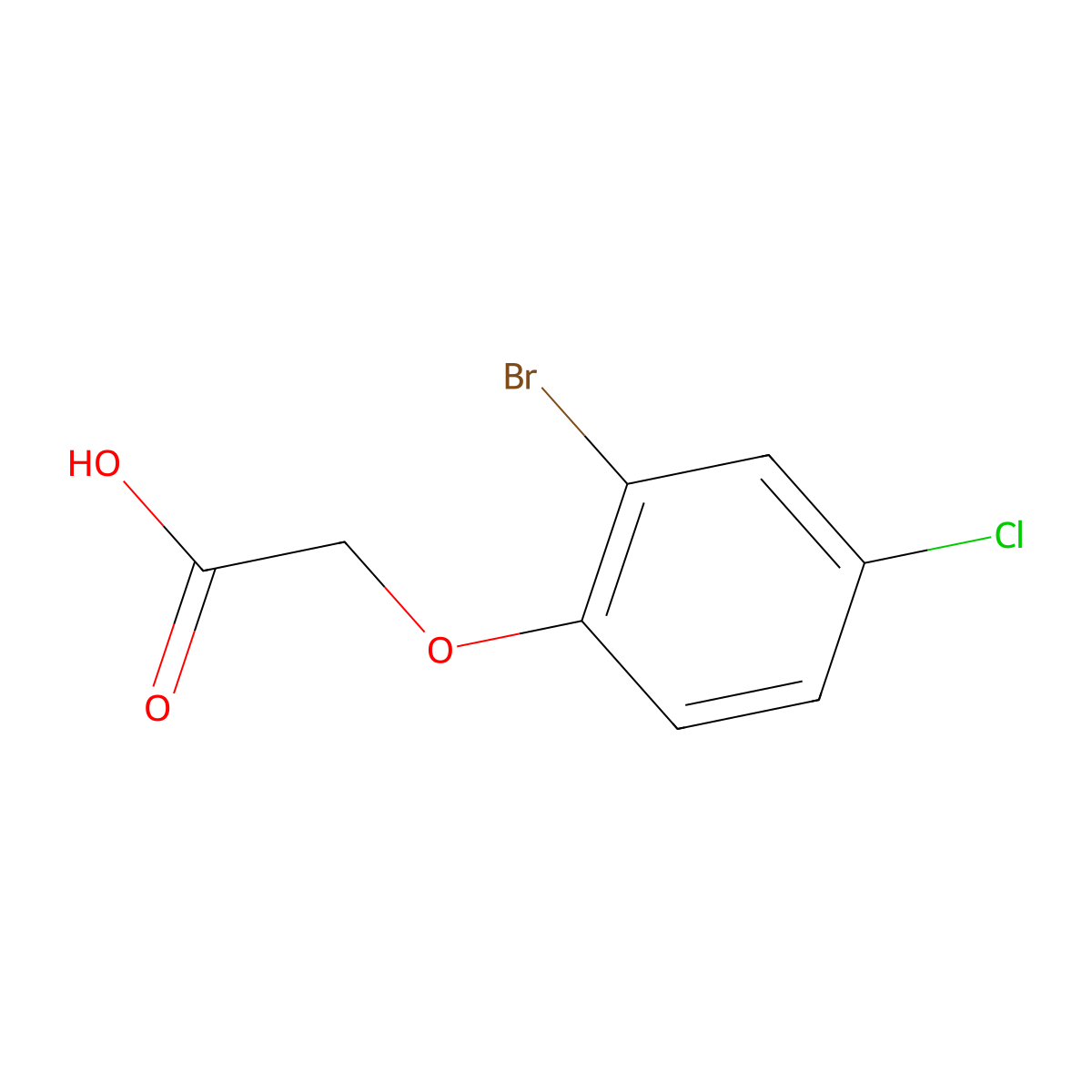 2-(2-Bromo-4-chlorophenoxy)acetic acid molecular structure, CAS 77228-66-1