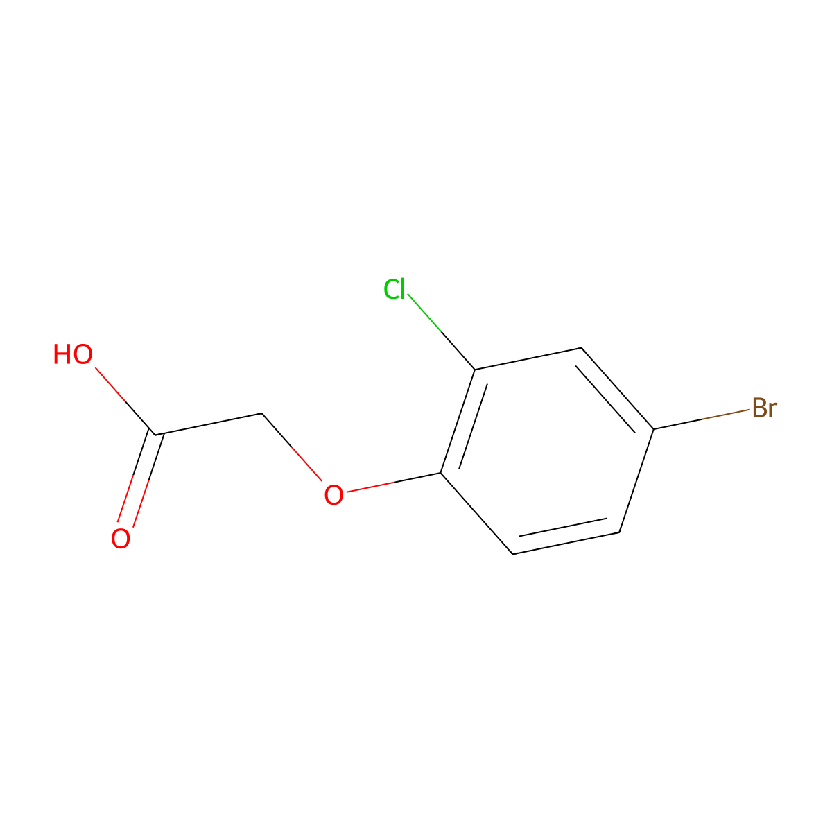 2-(4-Bromo-2-chlorophenoxy)acetic acid molecular structure, CAS 77228-67-2