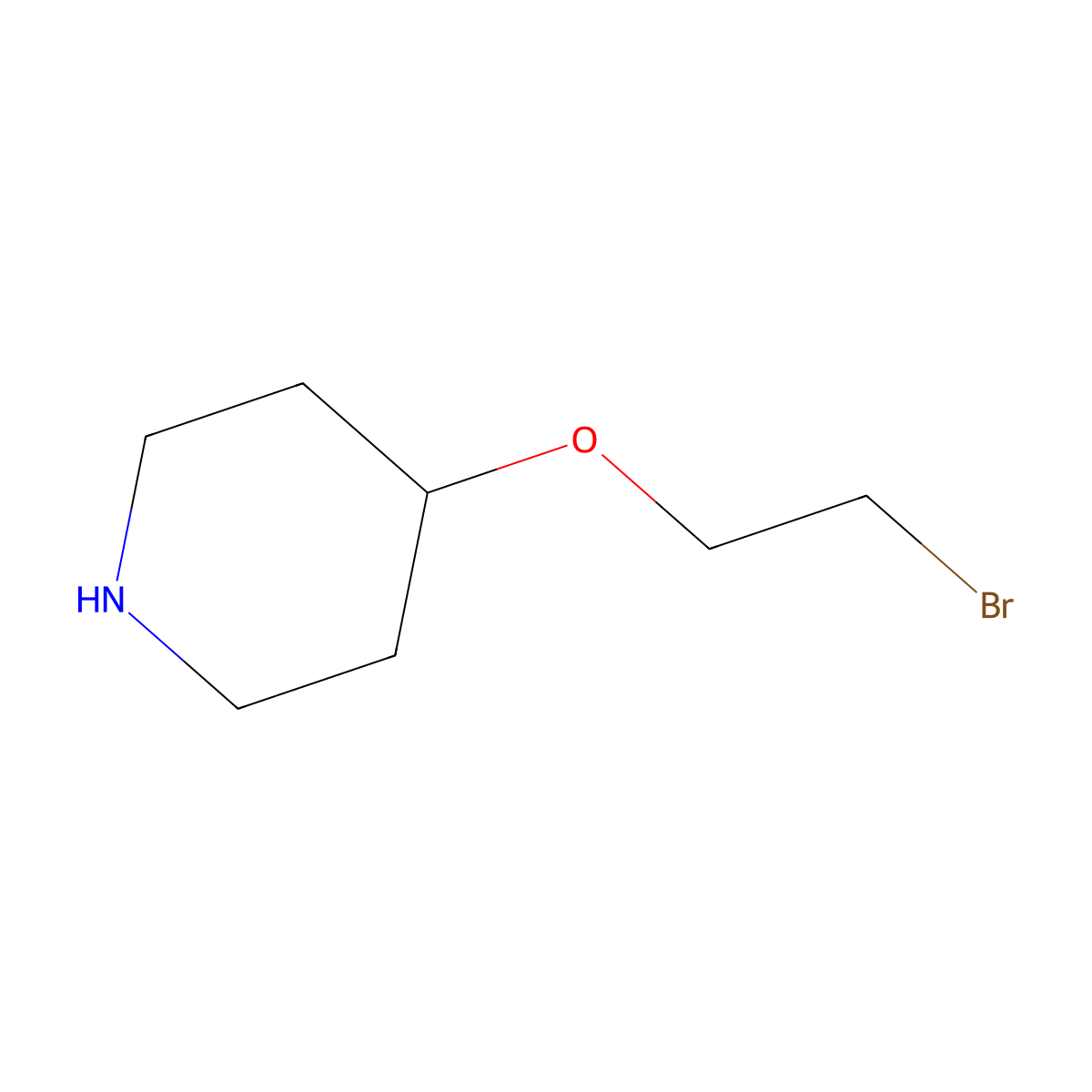 4-(2-Bromoethoxy)piperidine molecular structure, CAS 772287-67-9
