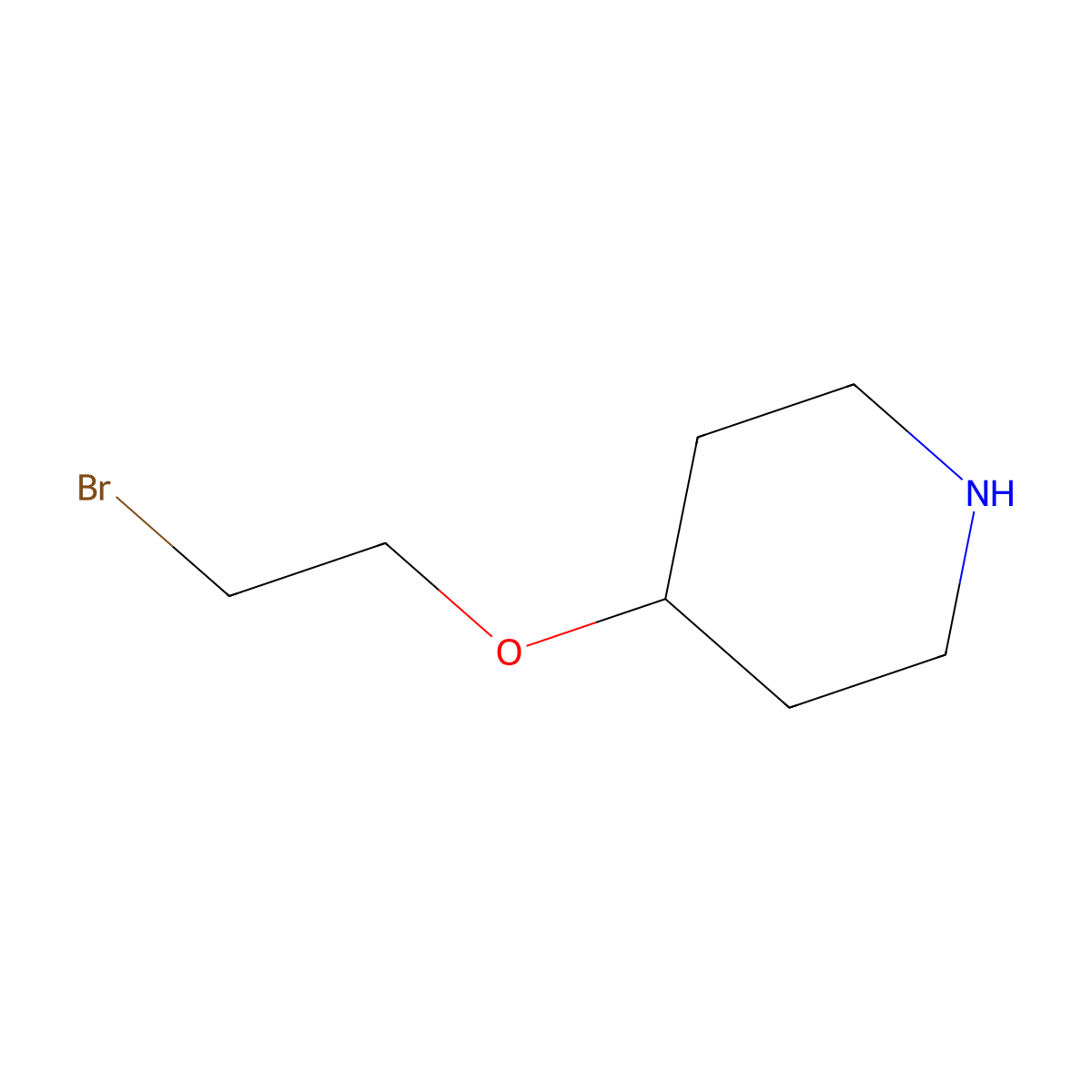 4-(2-Bromoethoxy)piperidine molecular structure, CAS 772287-67-9