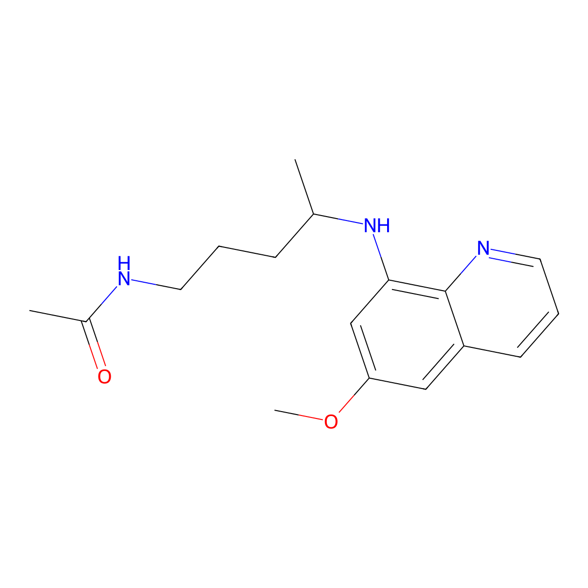 N-[4-[(6-methoxyquinolin-8-yl)amino]pentyl]acetamide molecular structure, CAS 77229-67-5
