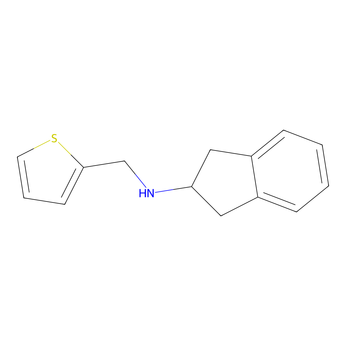 N-[(thiophen-2-yl)methyl]-2,3-dihydro-1H-inden-2-amine molecular structure, CAS 772306-84-0
