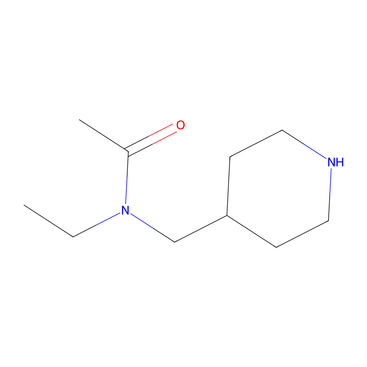 N-Ethyl-N-piperidin-4-ylmethyl-acetamide molecular structure, CAS 772313-51-6
