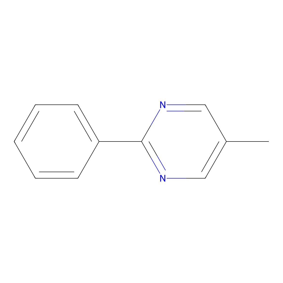 5-Methyl-2-phenylpyrimidine molecular structure, CAS 77232-48-5