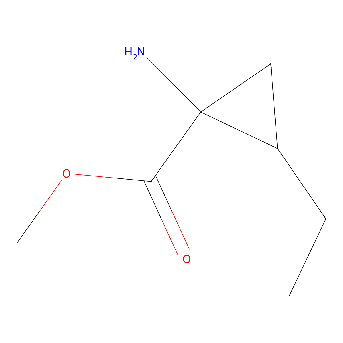 (1R,2R)-Methyl 1-amino-2-ethylcyclopropanecarboxylate molecular structure, CAS 772326-49-5