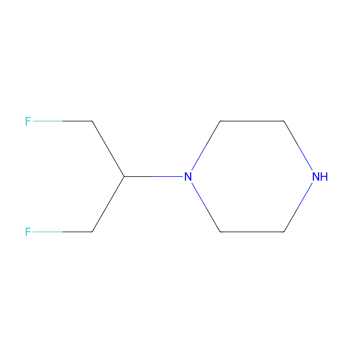 1-(1,3-Difluoro-2-propanyl)piperazine molecular structure, CAS 772330-41-3