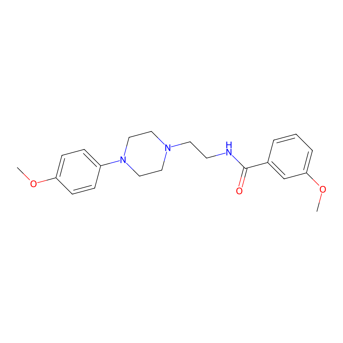 3-methoxy-N-(2-(4-(4-methoxyphenyl)piperazin-1-yl)ethyl)benzamide molecular structure, CAS 772334-88-0