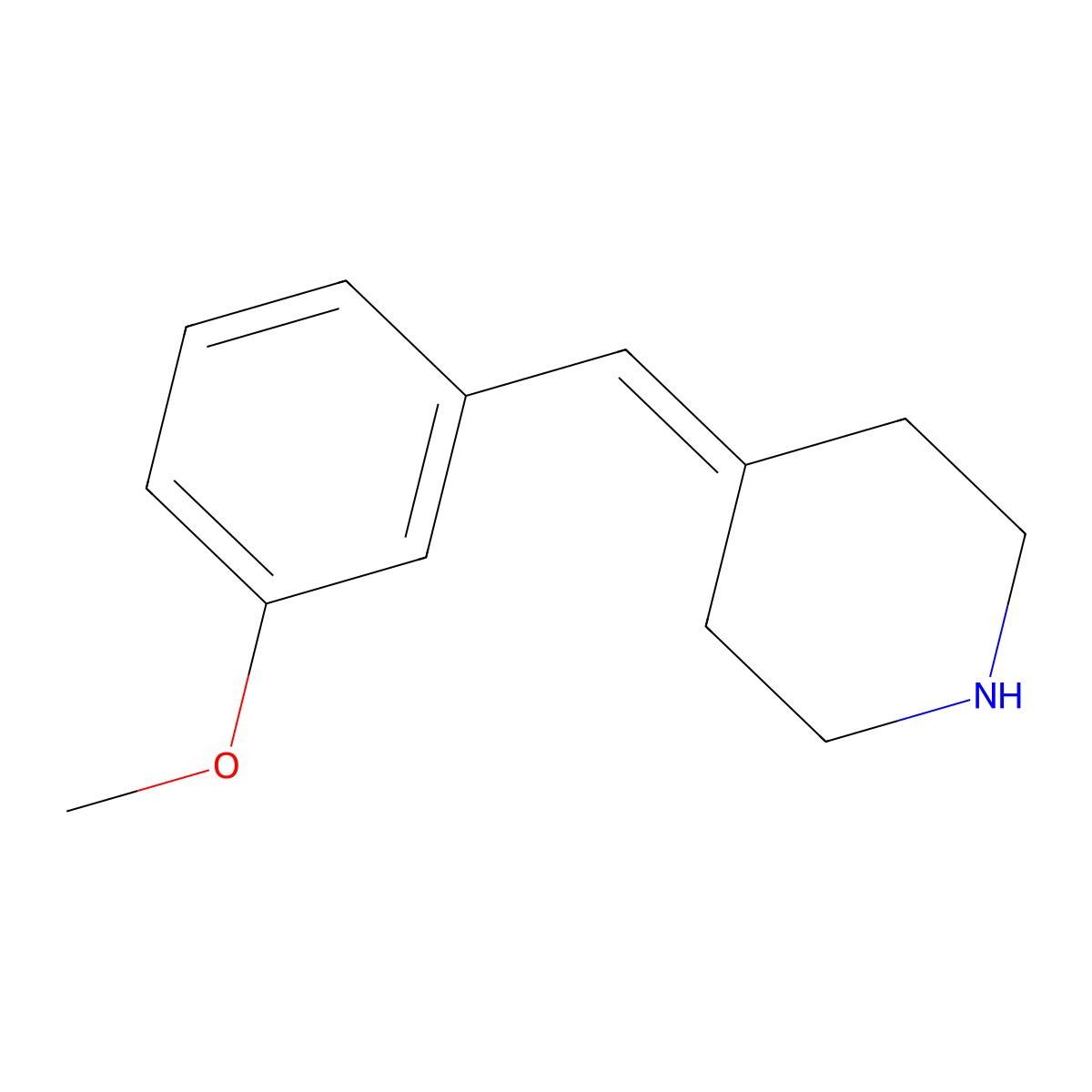 4-[(3-Methoxyphenyl)methylidene]piperidine molecular structure, CAS 772336-71-7