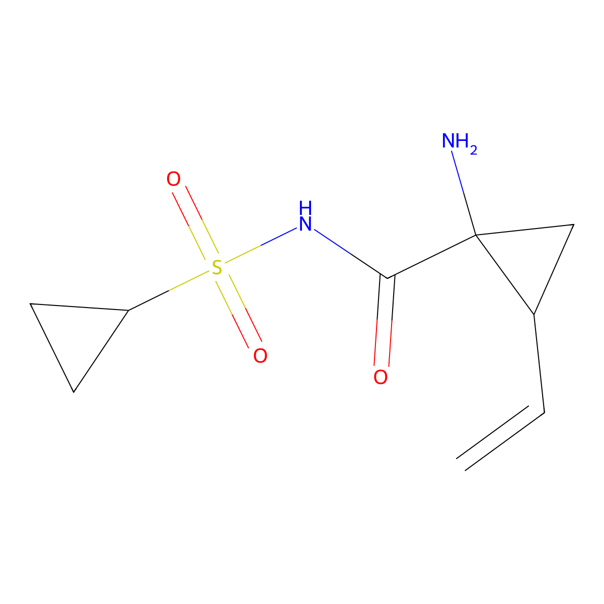 (1R,2S)-1-Amino-N-(cyclopropylsulfonyl)-2-vinylcyclopropanecarboxamide molecular structure, CAS 772337-53-8