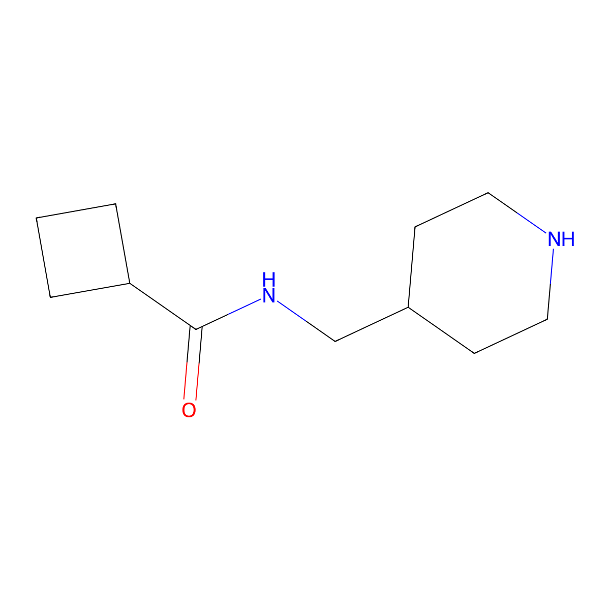 N-[(piperidin-4-yl)methyl]cyclobutanecarboxamide molecular structure, CAS 772338-32-6