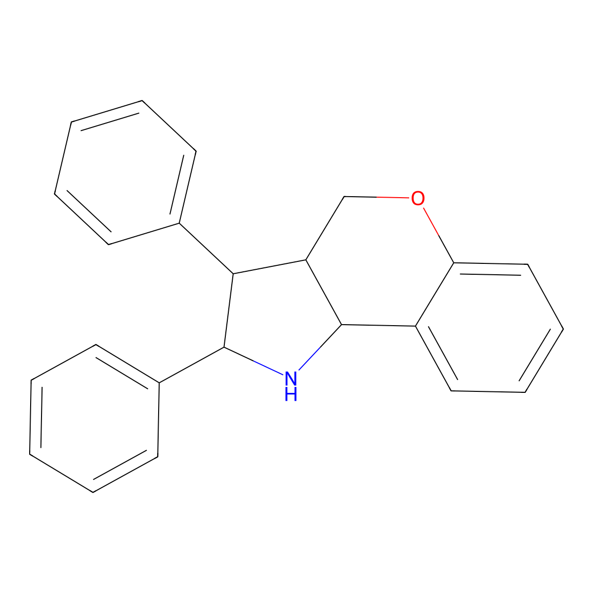 1,2,3,3a,4,9b-Hexahydro-2,3-diphenyl[1]benzopyrano[4,3-b]pyrrole molecular structure, CAS 77234-01-6