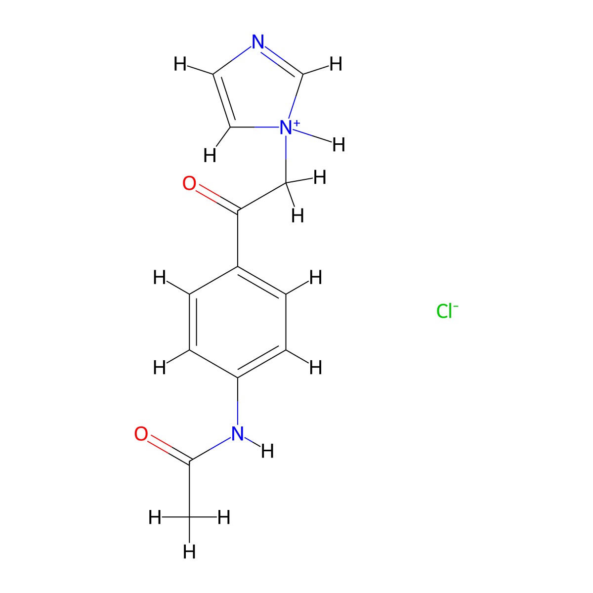 Acetanilide, 4-((1-imidazolyl)acetyl)-, hydrochloride molecular structure, CAS 77234-70-9