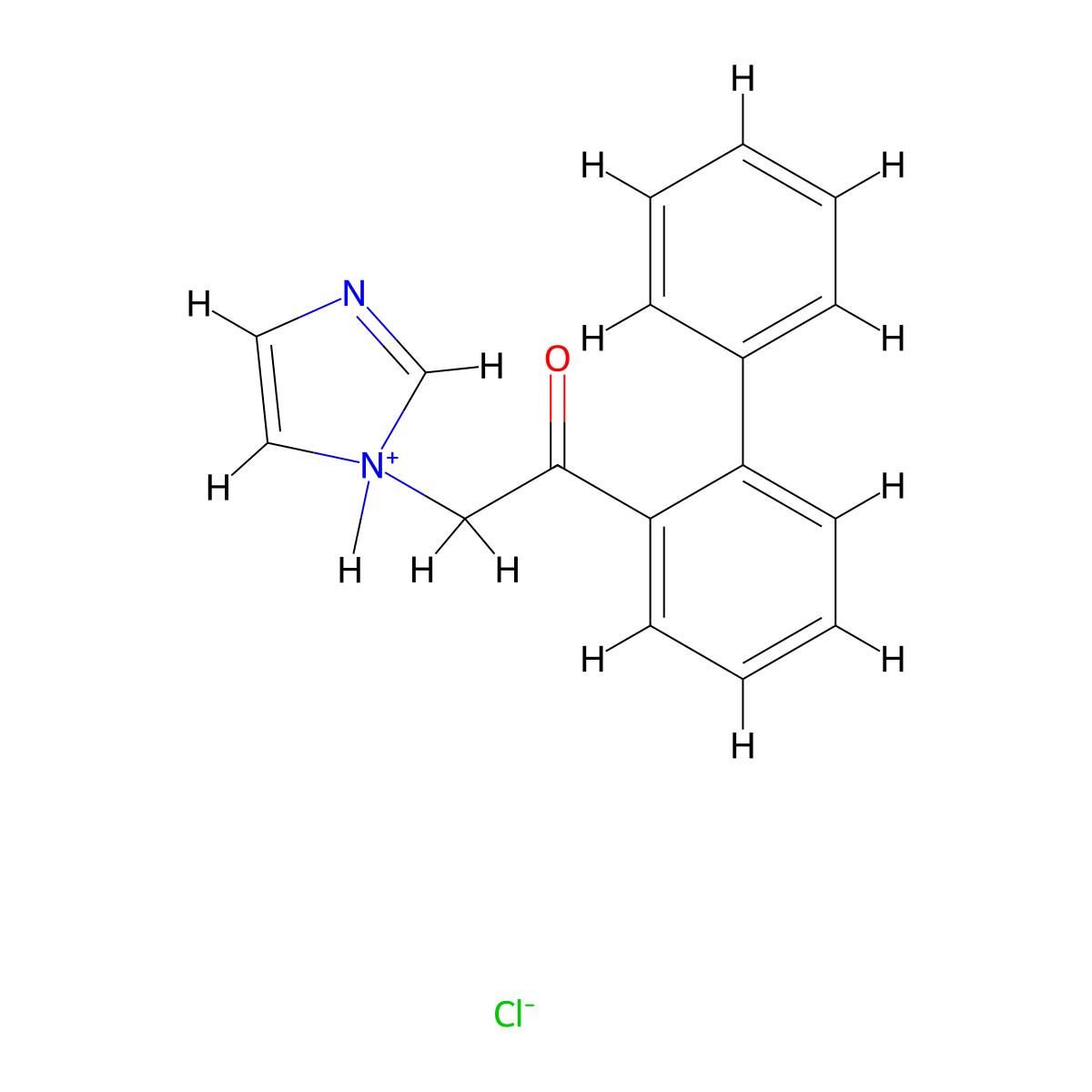 Acetophenone, 2-(1-imidazolyl)-2'-phenyl-, hydrochloride molecular structure, CAS 77234-74-3