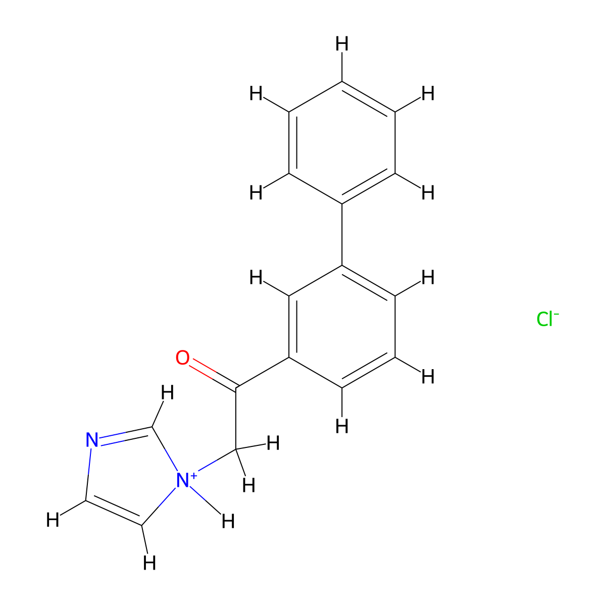 Acetophenone, 2-(1-imidazolyl)-3'-phenyl-, hydrochloride, hemihydrate molecular structure, CAS 77234-75-4