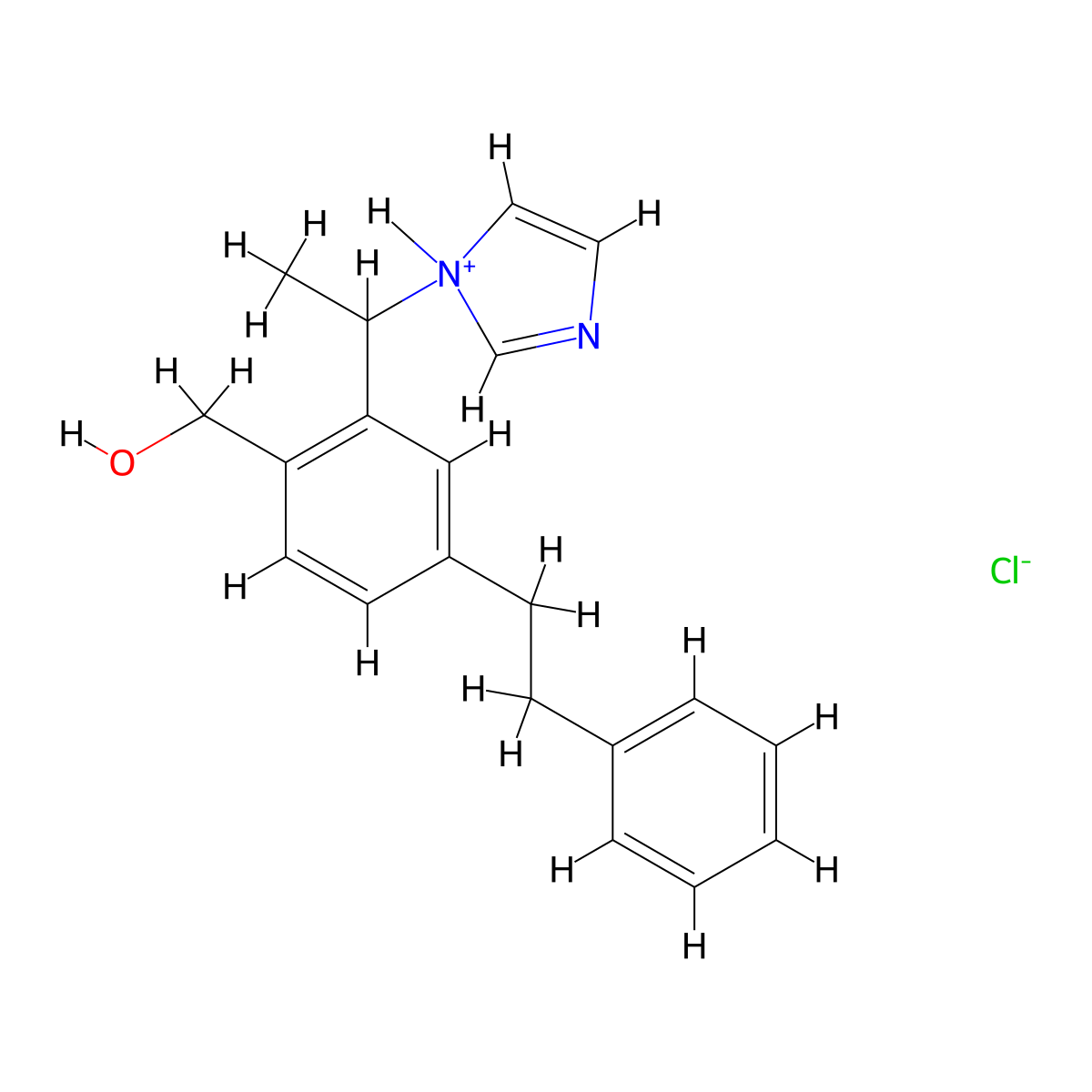 Benzyl alcohol, alpha-(1-(1-imidazolyl)ethyl)-4-phenethyl-, hydrochloride molecular structure, CAS 77234-91-4