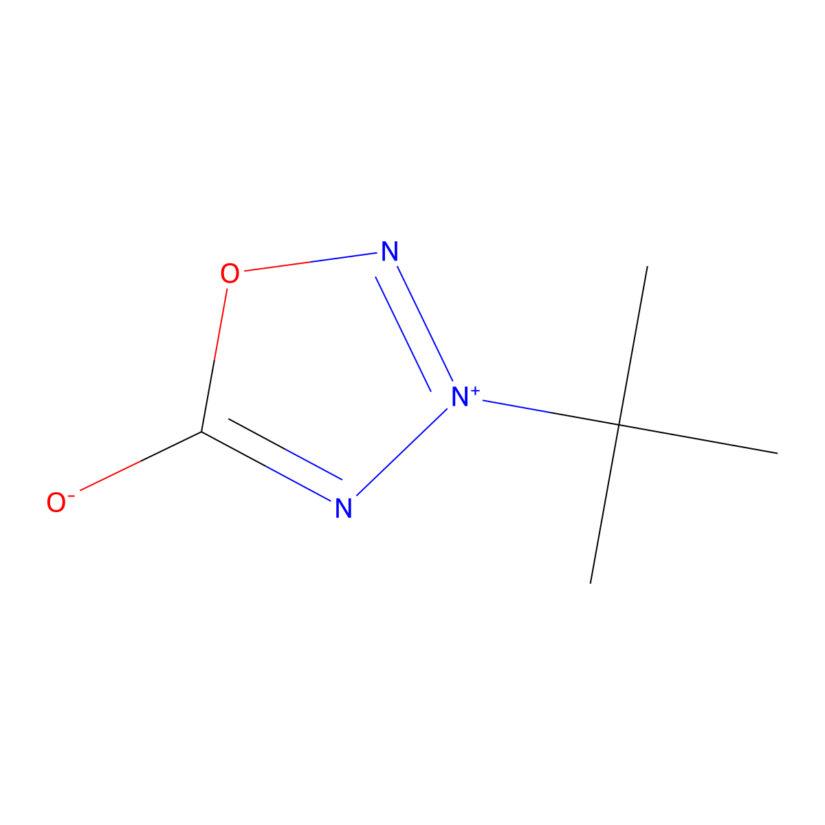 3-Tert-butyl-1,2,3,4-oxatriazol-3-ium-5-olate molecular structure, CAS 7724-81-4