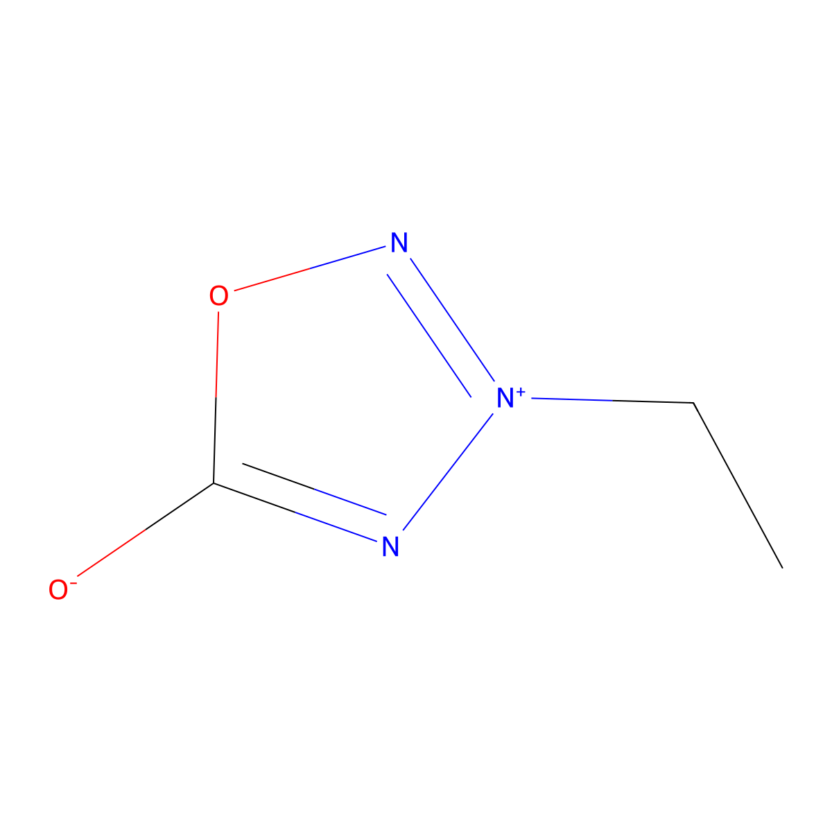 3-Ethyl-1,2,3,4-oxatriazol-3-ium-5-olate molecular structure, CAS 7724-84-7