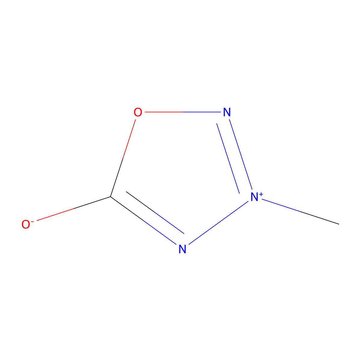 3-Methyl-1,2,3,4-oxatriazol-3-ium-5-olate molecular structure, CAS 7724-85-8