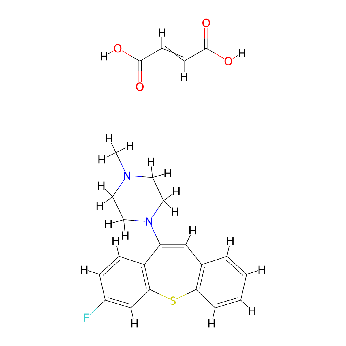 But-2-enedioic acid;1-(2-fluorobenzo[b][1]benzothiepin-5-yl)-4-methylpiperazine molecular structure, CAS 77242-31-0