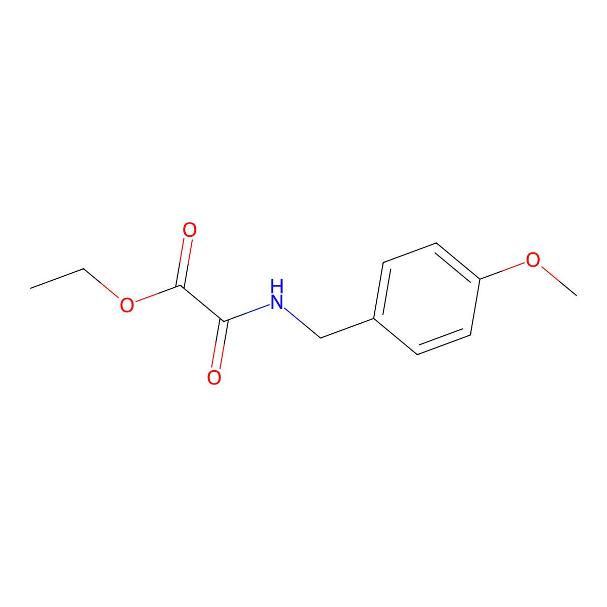 Ethyl 2-((4-methoxybenzyl)amino)-2-oxoacetate molecular structure, CAS 77245-39-7
