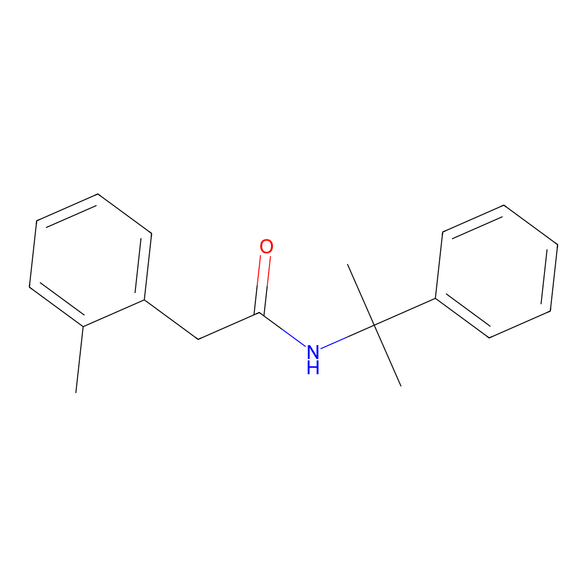 2-(2-Methylphenyl)-N-(2-phenylpropan-2-yl)acetamide molecular structure, CAS 77245-86-4