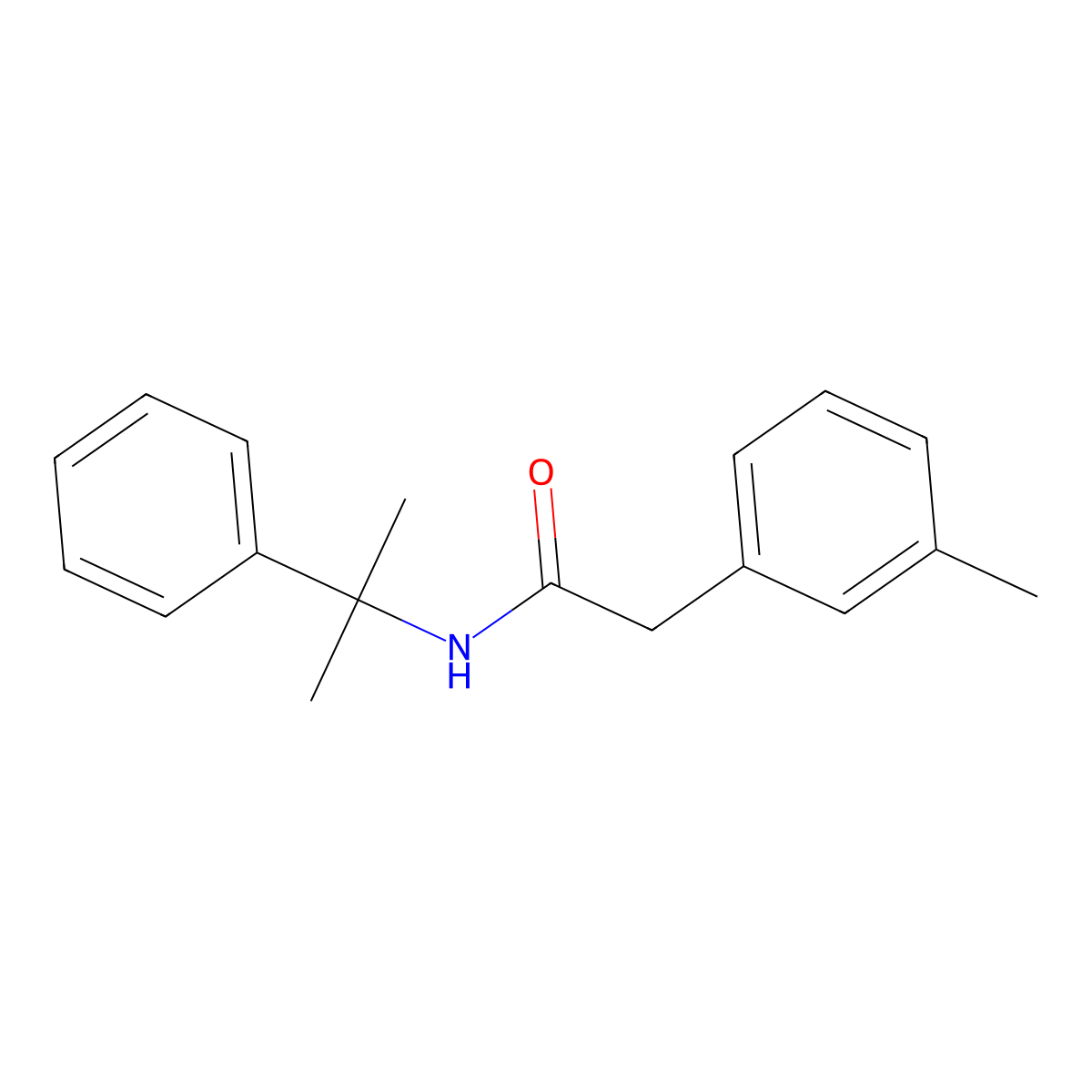2-(3-Methylphenyl)-N-(2-phenylpropan-2-yl)acetamide molecular structure, CAS 77245-87-5