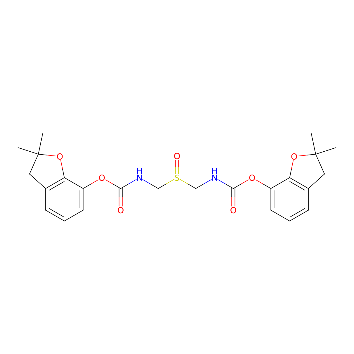 Carbamic acid, sulfinylbis(methyl-, bis(2,3-dihydro-2,2-dimethyl-7-benzofuranyl) ester molecular structure, CAS 77248-42-1