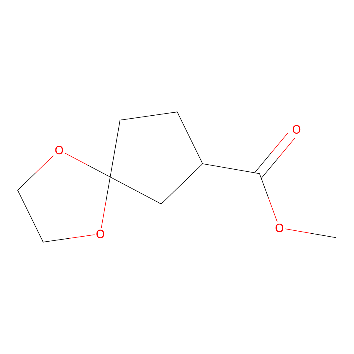 Methyl 1,4-dioxaspiro[4.4]nonane-7-carboxylate molecular structure, CAS 77250-34-1