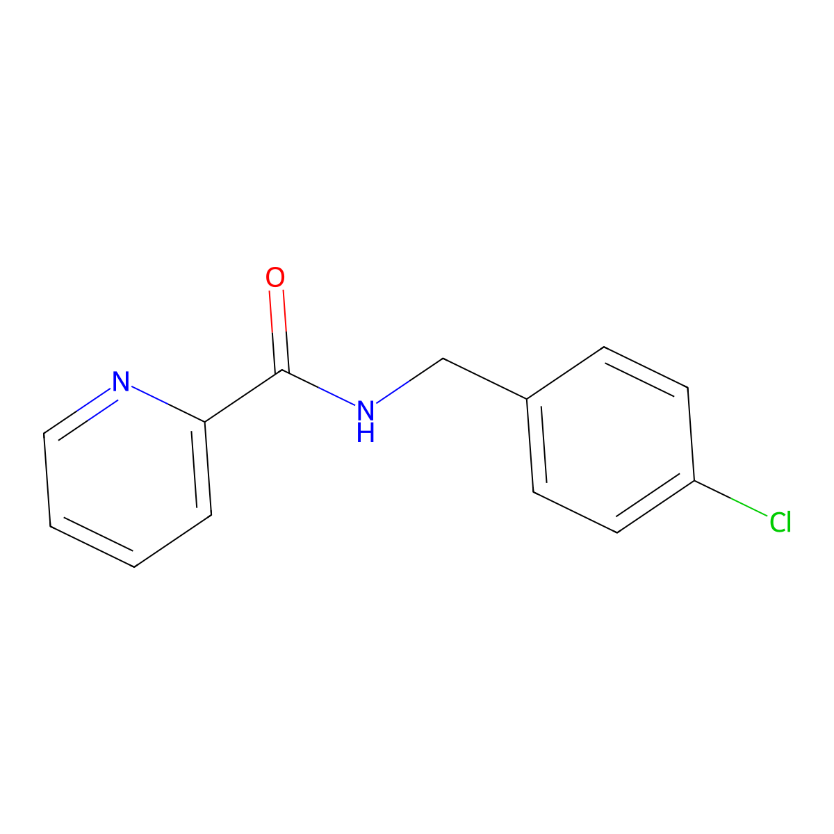 N-[(4-chlorophenyl)methyl]pyridine-2-carboxamide molecular structure, CAS 77250-71-6