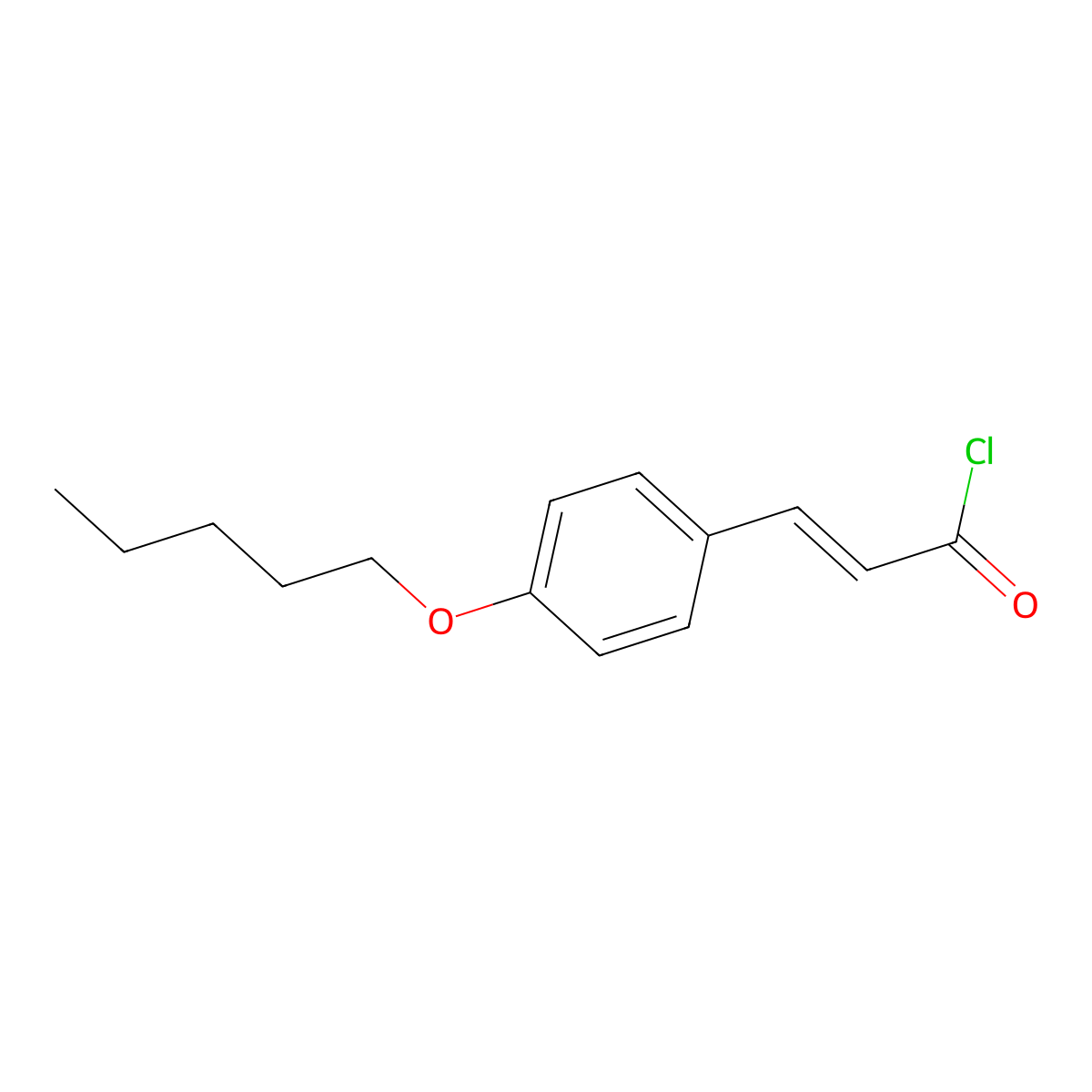 (E)-3-(4-(Pentyloxy)phenyl)acryloyl chloride molecular structure, CAS 77251-78-6