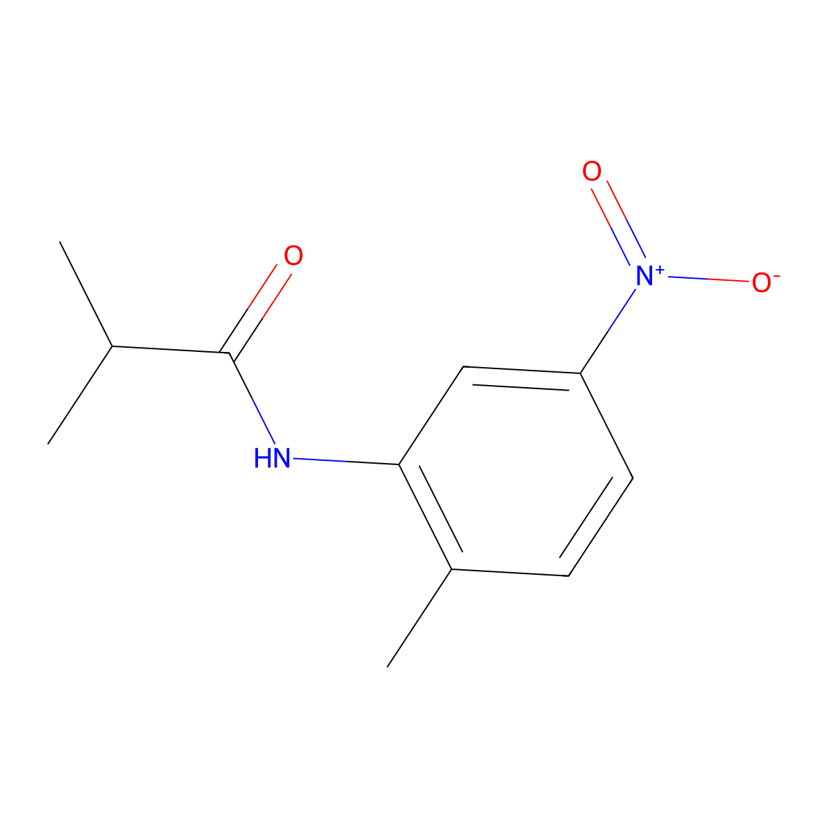 2-methyl-N-(2-methyl-5-nitrophenyl)propanamide molecular structure, CAS 77252-58-5
