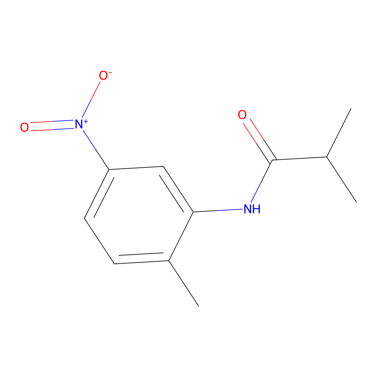 2-methyl-N-(2-methyl-5-nitrophenyl)propanamide molecular structure, CAS 77252-58-5
