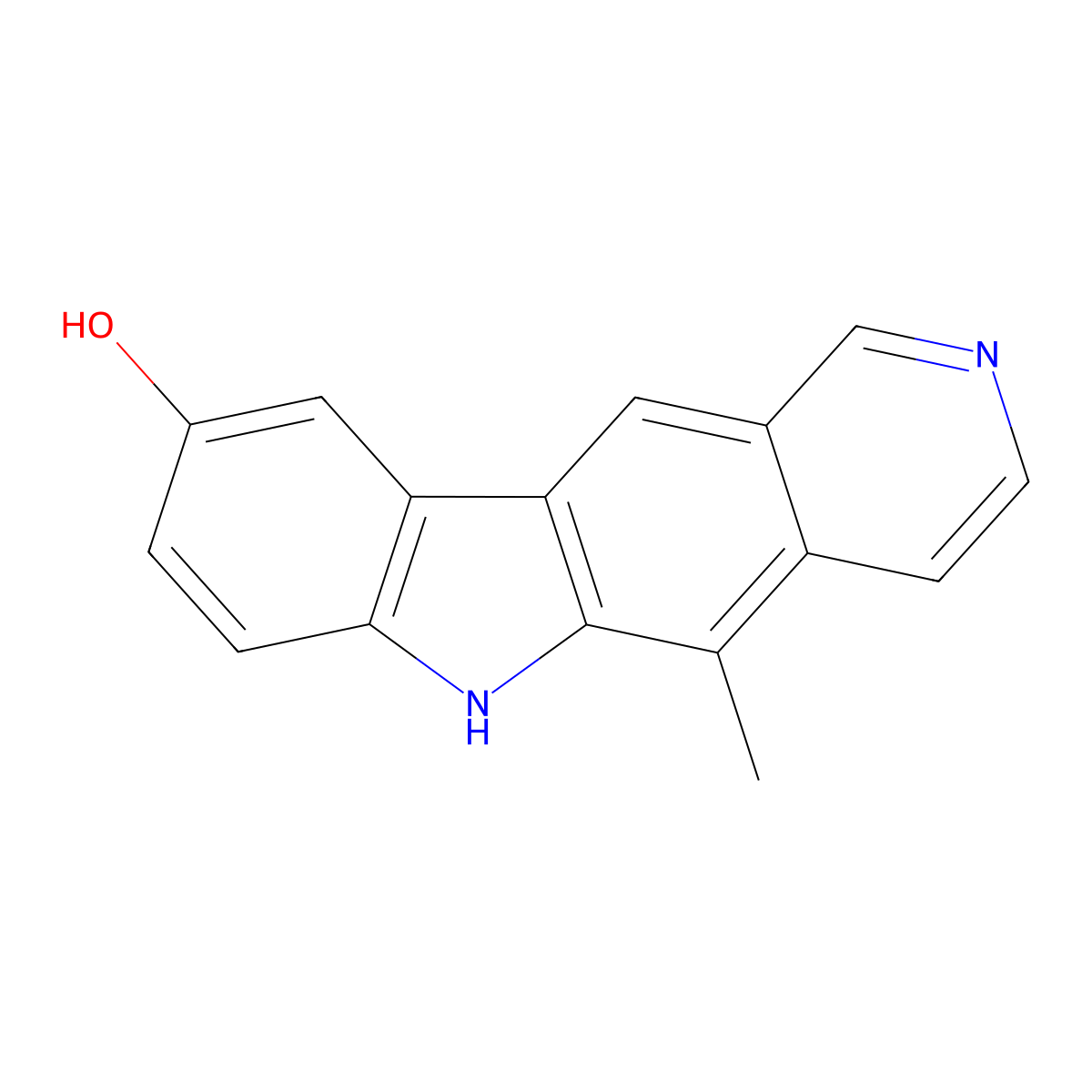 9-Hydroxy-11-demethylellipticine molecular structure, CAS 77253-64-6