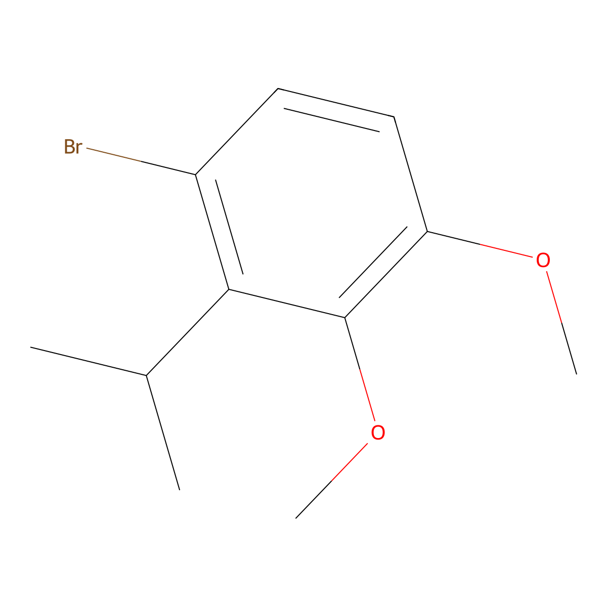 1-Bromo-3,4-dimethoxy-2-(propan-2-yl)benzene molecular structure, CAS 77256-01-0