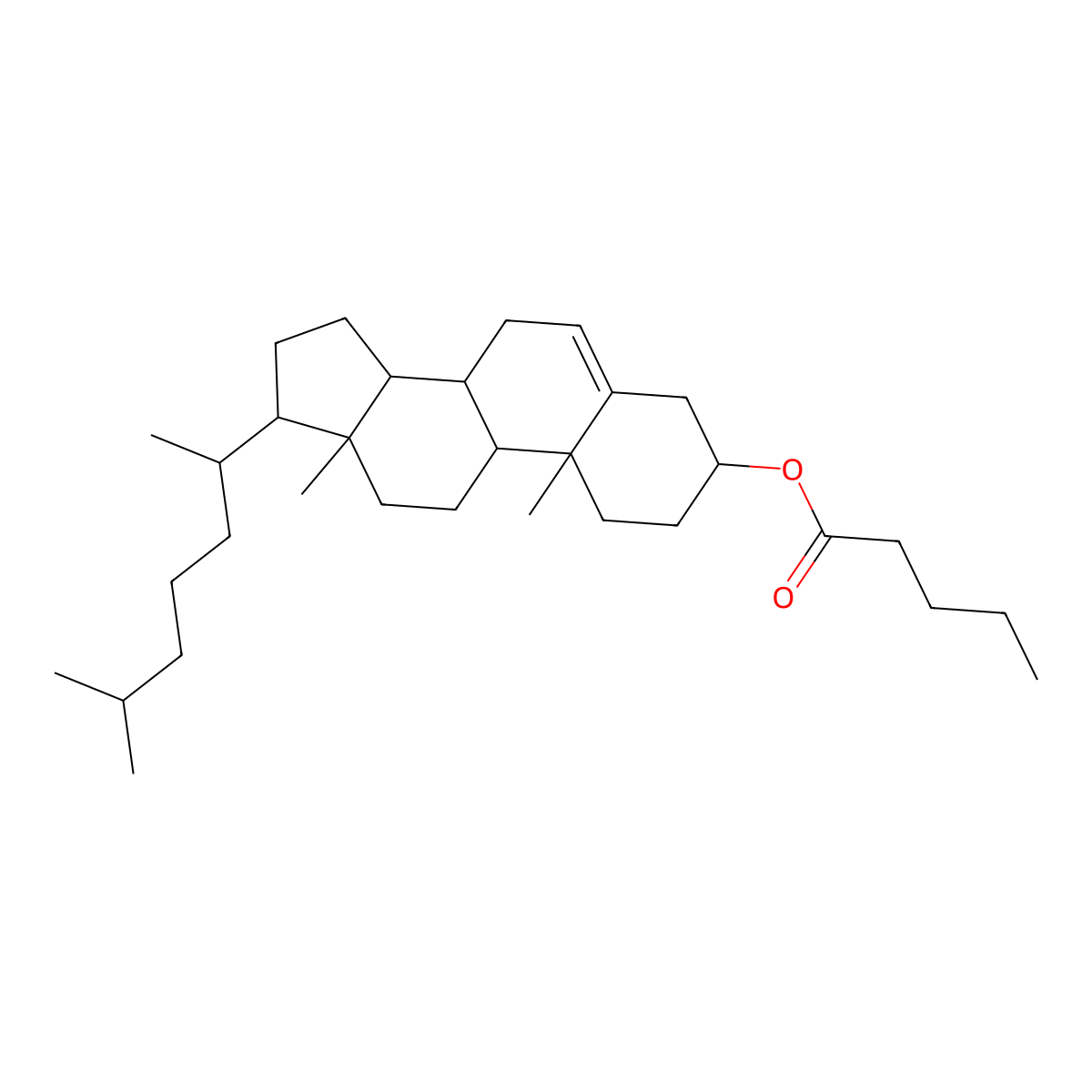 Cholesteryl valerate molecular structure, CAS 7726-03-6