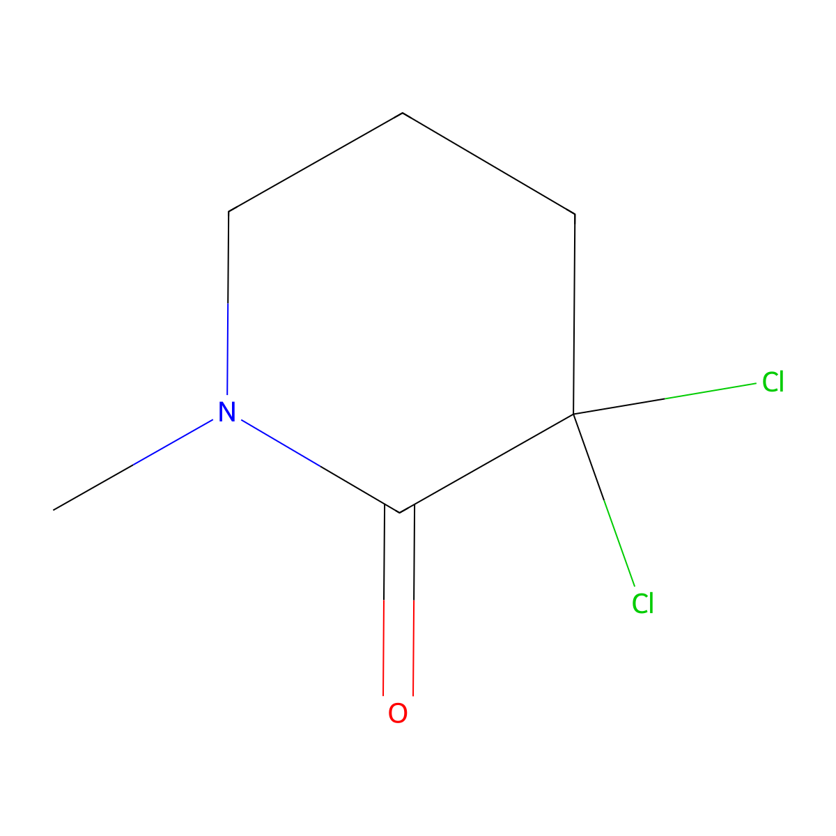 3,3-Dichloro-1-methylpiperidin-2-one molecular structure, CAS 77261-24-6
