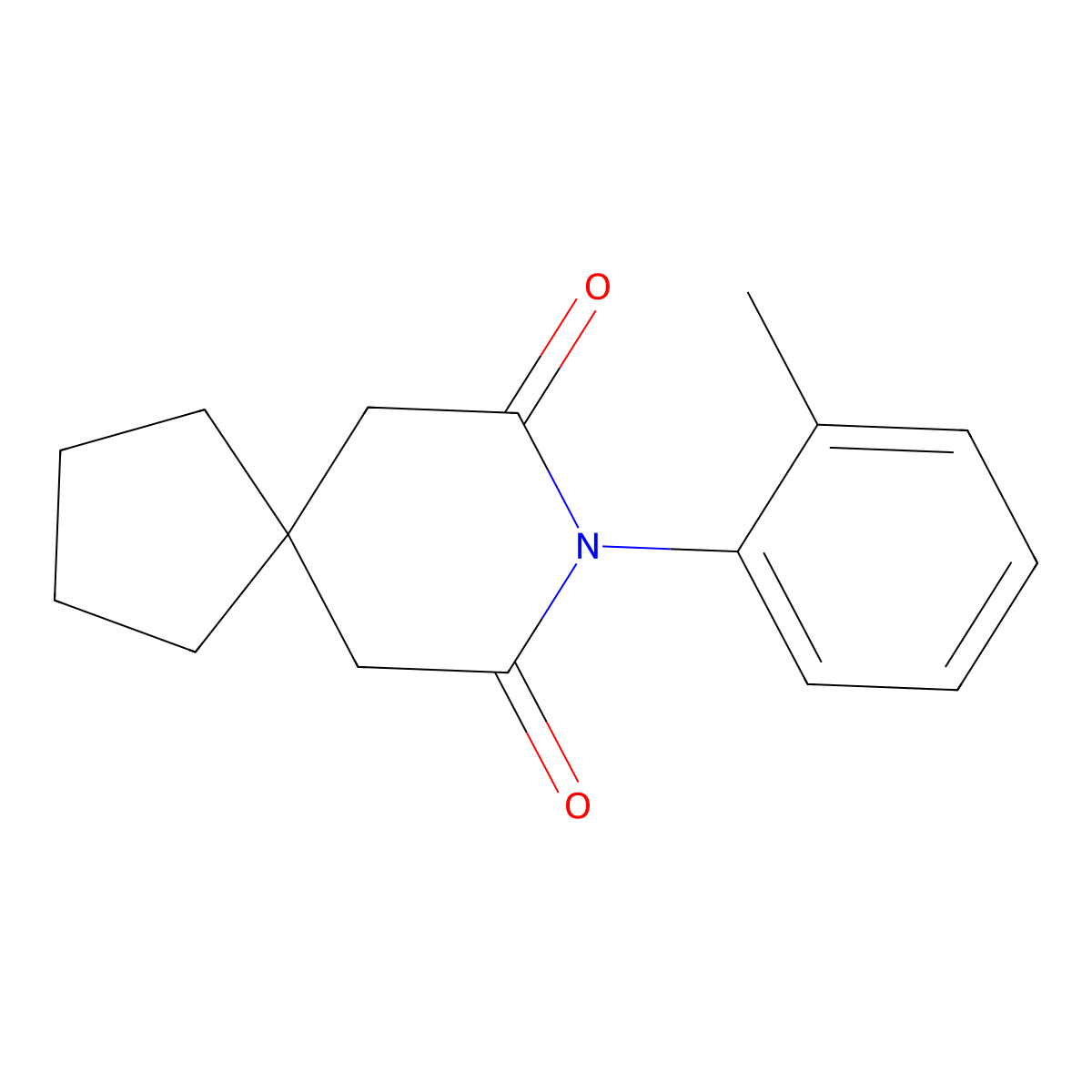 8-(2-Methylphenyl)-8-azaspiro[4.5]decane-7,9-dione molecular structure, CAS 77261-40-6
