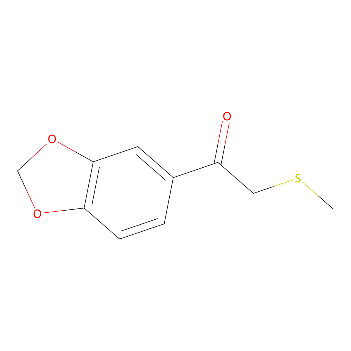 1-(1,3-Dioxaindan-5-yl)-2-(methylsulfanyl)ethan-1-one molecular structure, CAS 77263-37-7