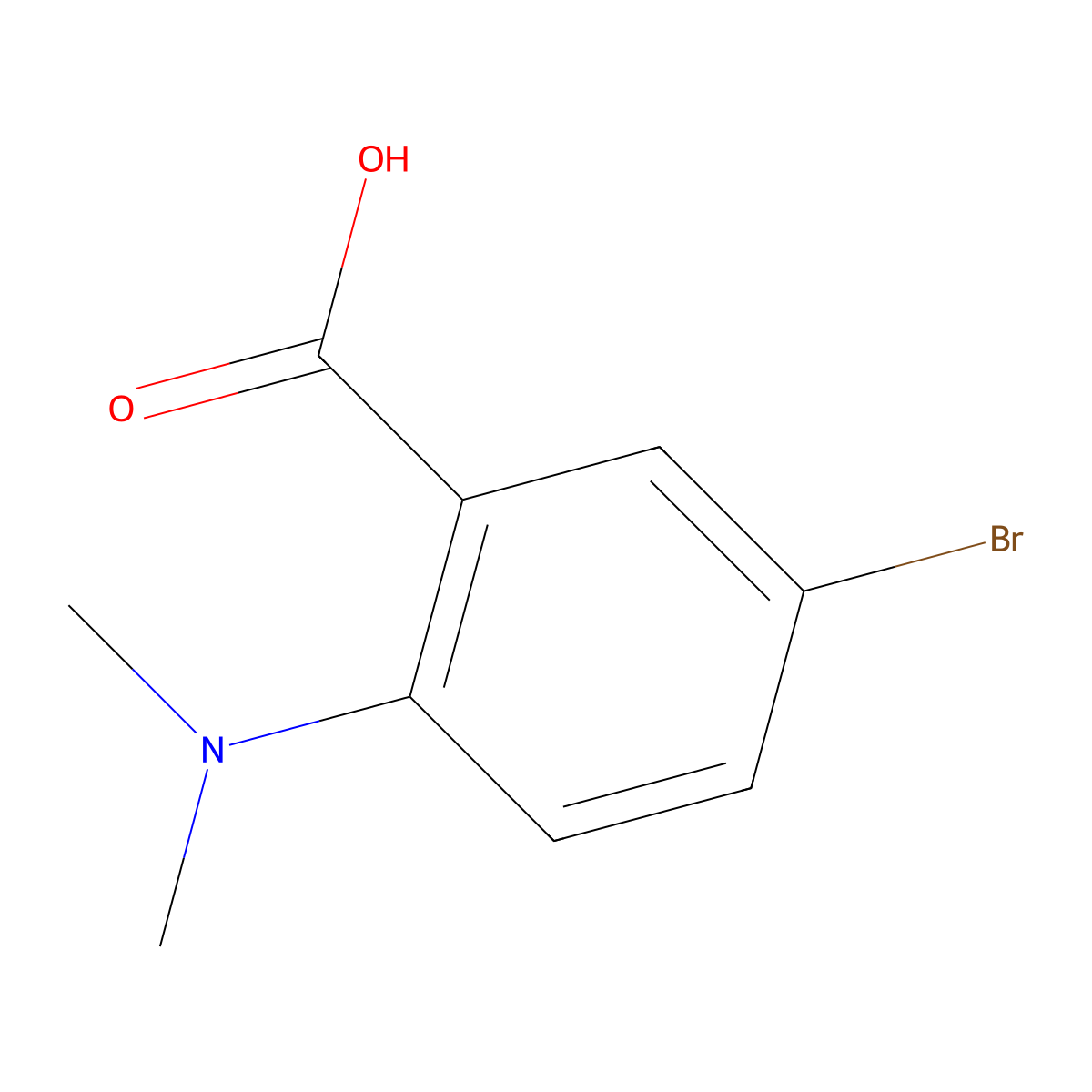 5-Bromo-2-(dimethylamino)benzoic acid molecular structure, CAS 77265-72-6