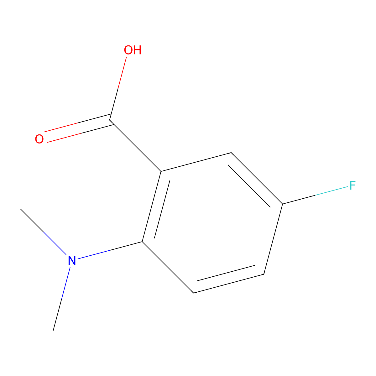 2-(Dimethylamino)-5-fluorobenzoic acid molecular structure, CAS 77265-75-9