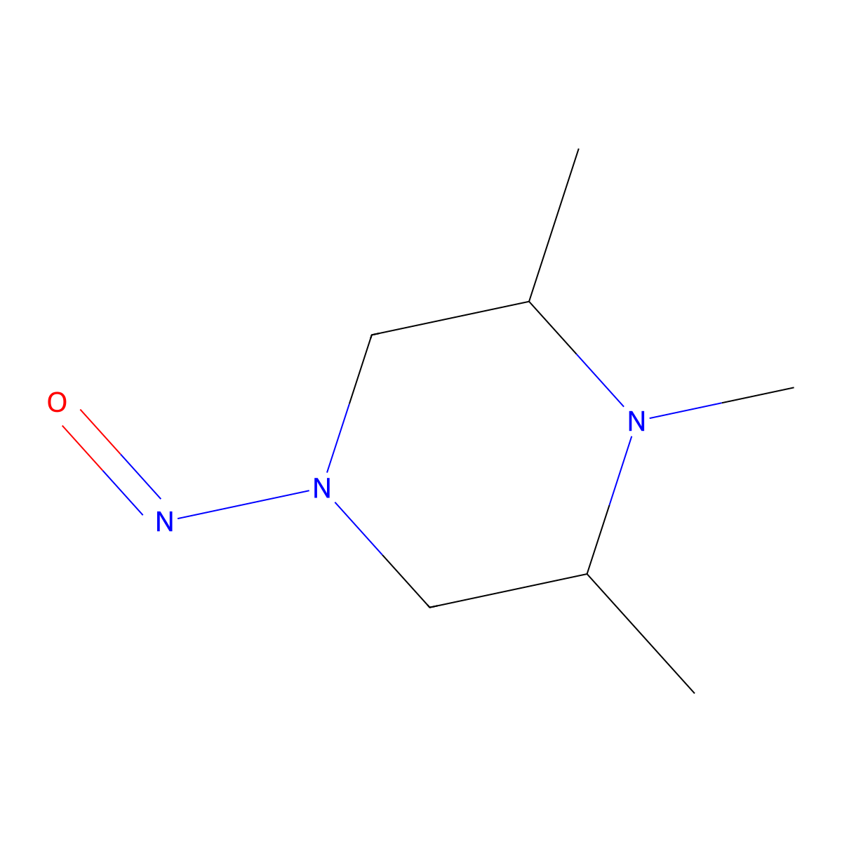 1-Nitroso-3,4,5-trimethylpiperazine molecular structure, CAS 77267-12-0