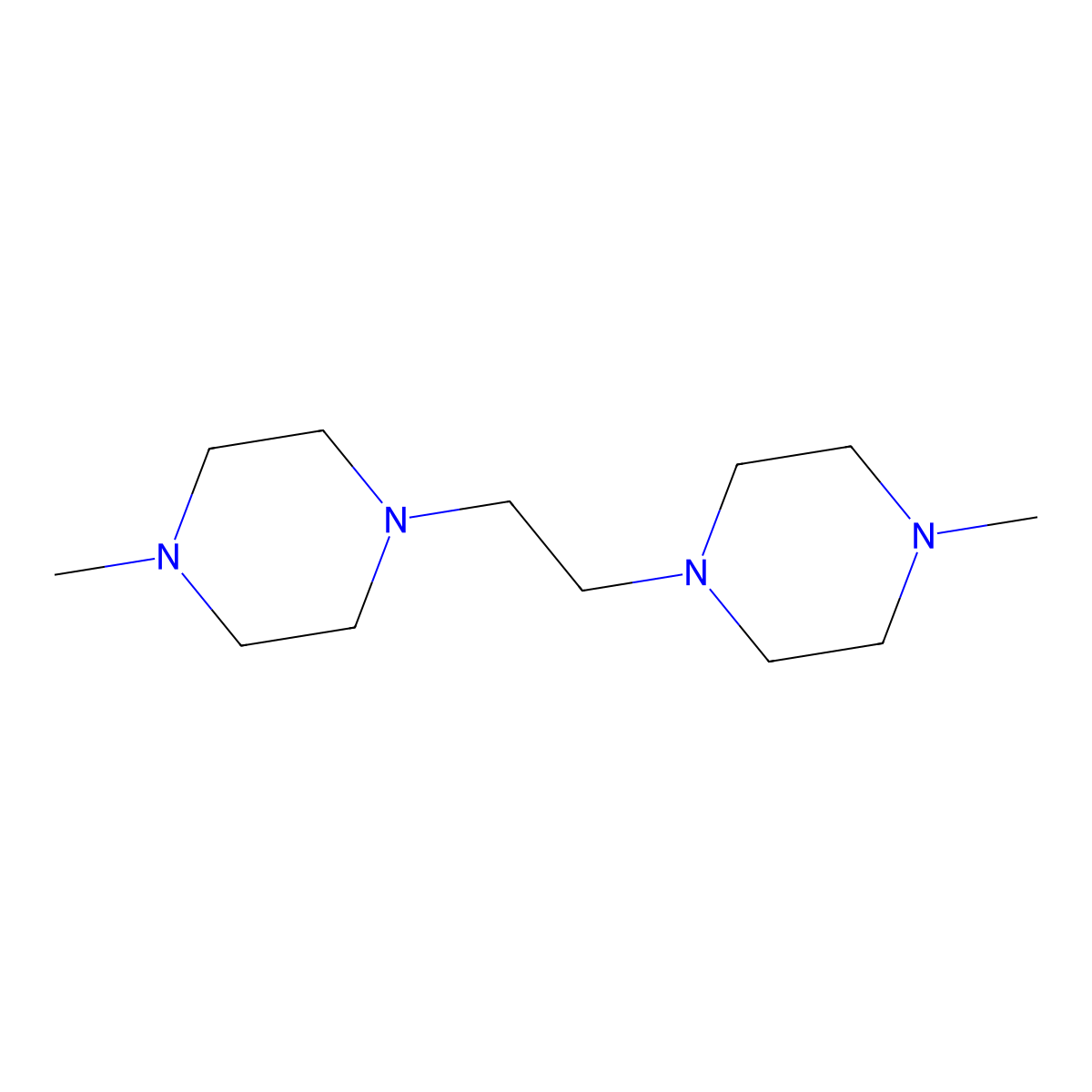 1,2-Bis-(4-methyl-piperazin-1-yl)-ethane molecular structure, CAS 77267-14-2