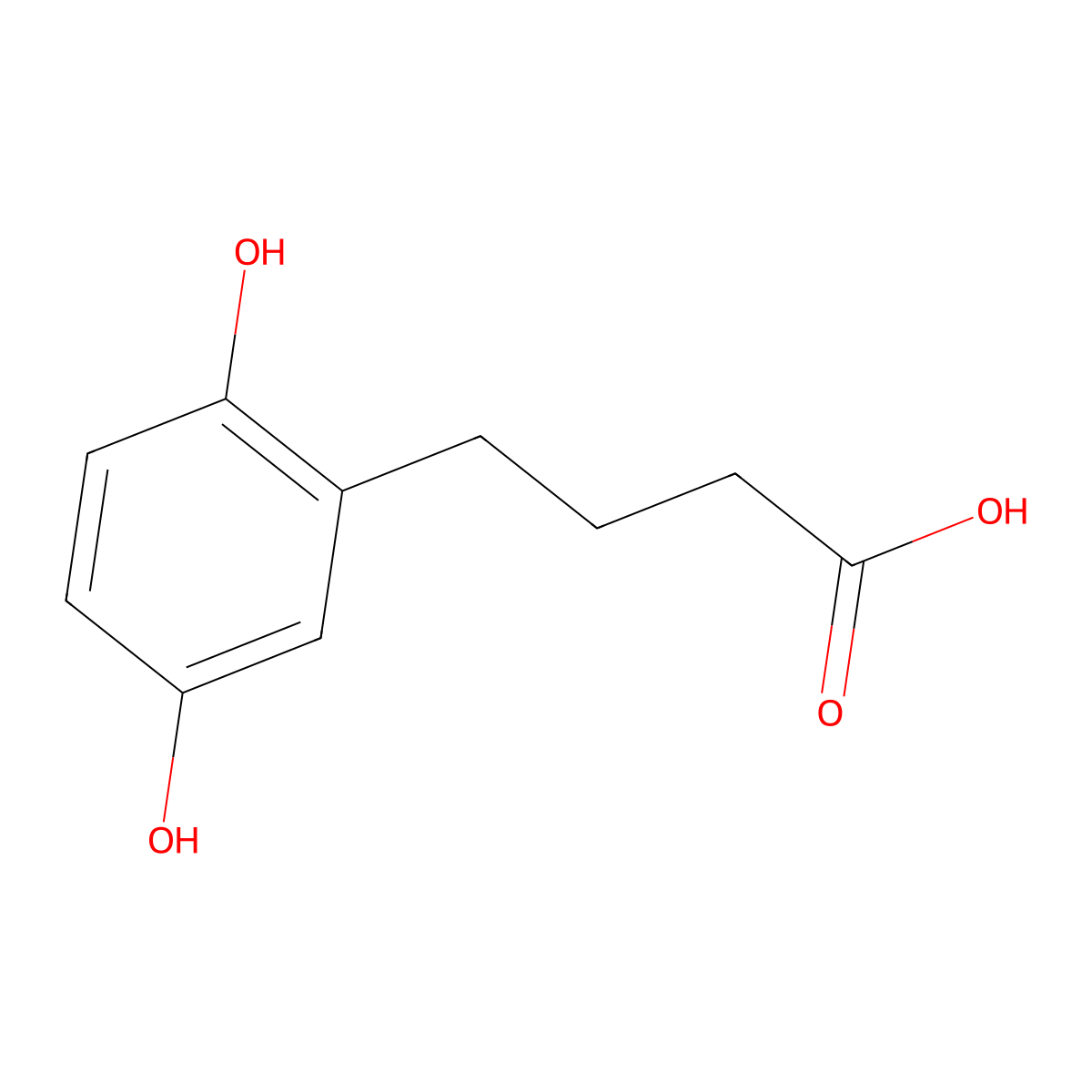 4-(2,5-Dihydroxyphenyl)butanoic acid molecular structure, CAS 77267-97-1