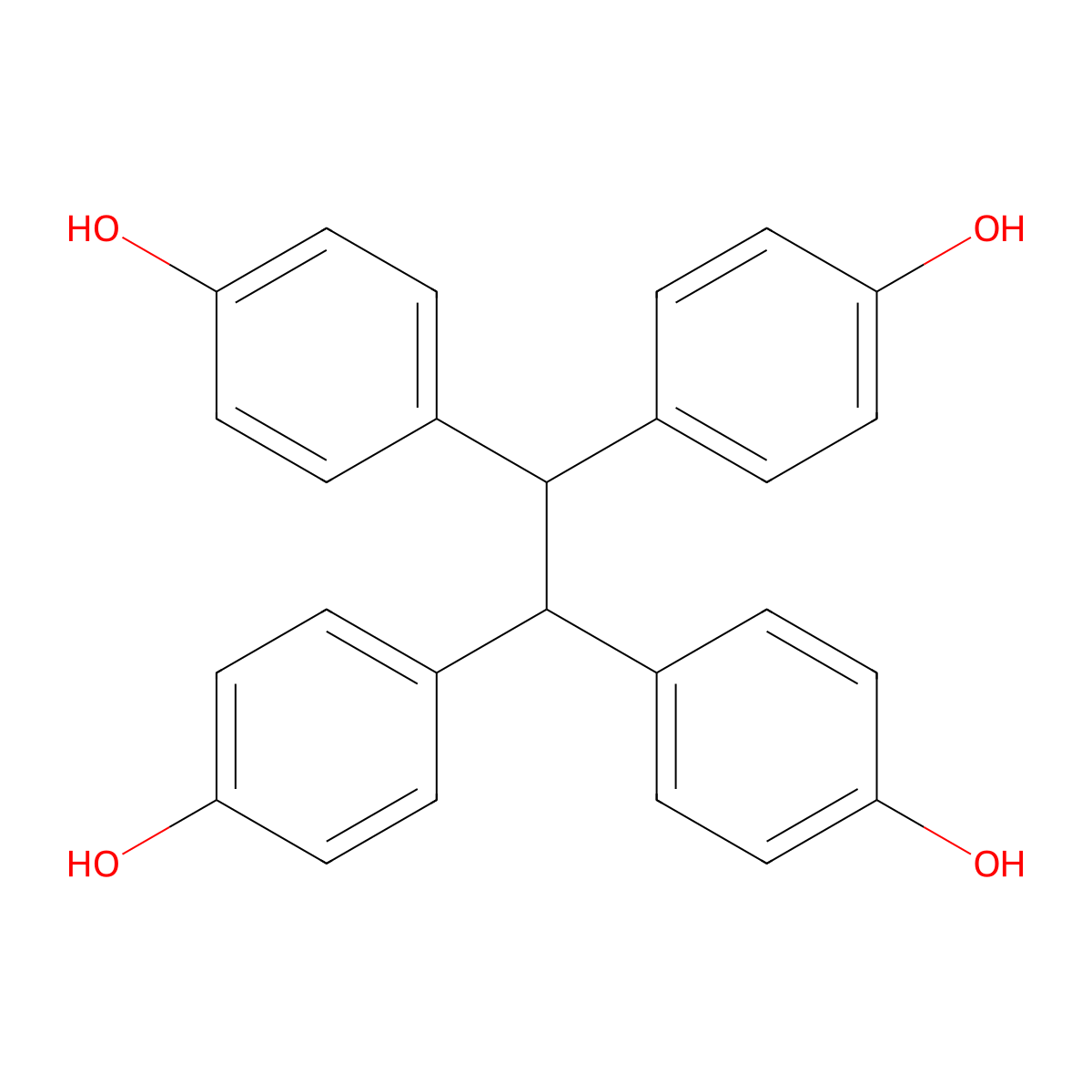 Phenol, 4,4',4'',4'''-(1,2-ethanediylidene)tetrakis- molecular structure, CAS 7727-33-5