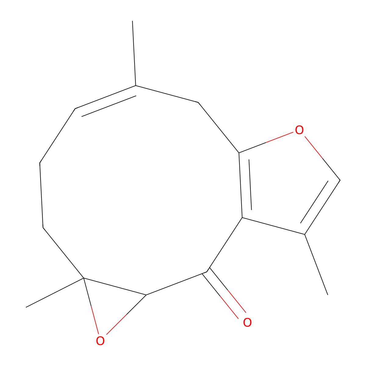 Zederone molecular structure, CAS 7727-79-9