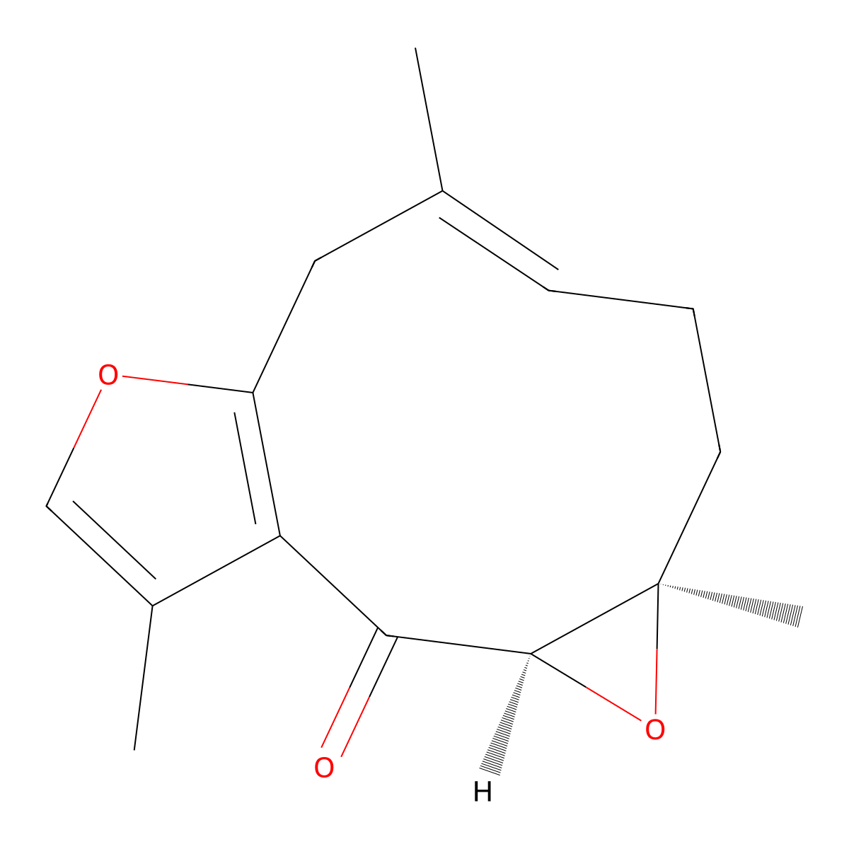 Zederone molecular structure, CAS 7727-79-9
